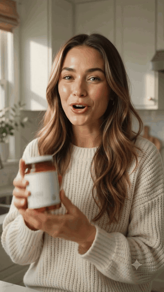 Mujer disfrutando gomitas de colágeno VITALIS
